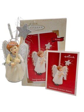 Hallmark Keepsake Sweetest Little Angel 2003 Sound Ornament QLX7574 Vintage